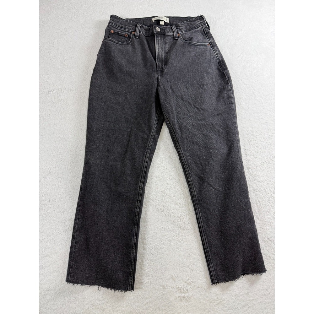 Abercrombie & Fitch Black Cropped Straight-Leg Jeans - Picture 2 of 11